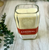 Tequila soy candle - Camarena Repo bottle - Margarita Scented - organic soy wax - hemp wick