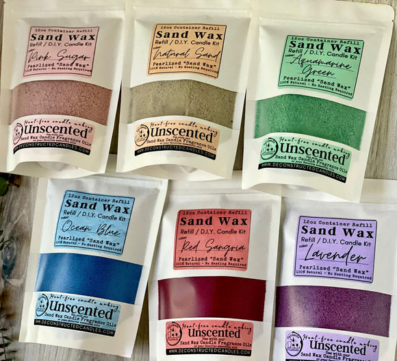 18oz Sand Wax Candle Kit - Pink Sugar Color - WAX + WICKS + FRAGRANCE OILS - Cocktail Scents