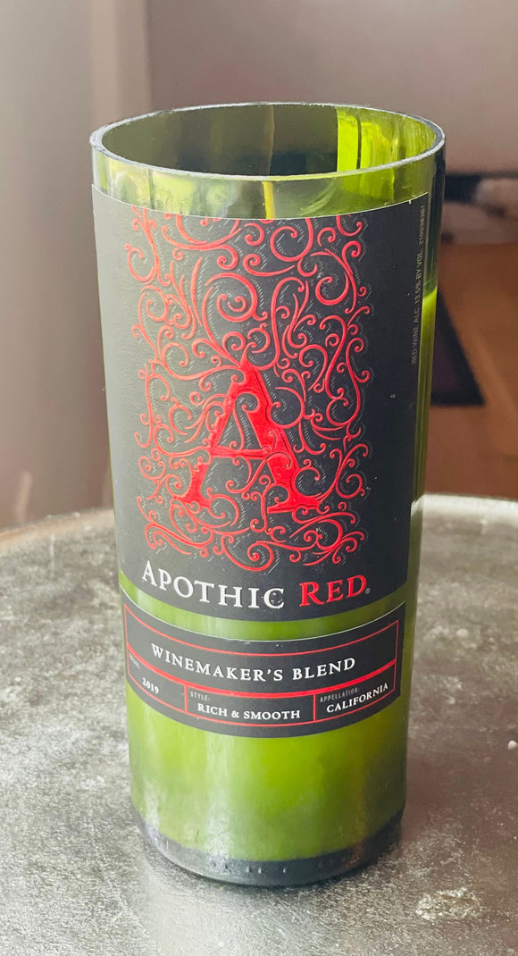 Red wine candle - apothic red bottle - - soy wax