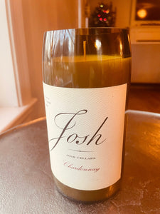 Josh Cellars Chardonnay wine bottle candle - chardonnay scented - organic soy wax - hemp wick