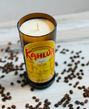 Coffee Liqueur Candle - kaluha bottle - coffee & cream scent - organic soy wax - hemp wicks
