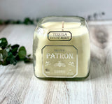 Tequila soy candle - patron bottle -Variety of Margarita Scents, or custom scent - organic soy wax - natural cotton wick