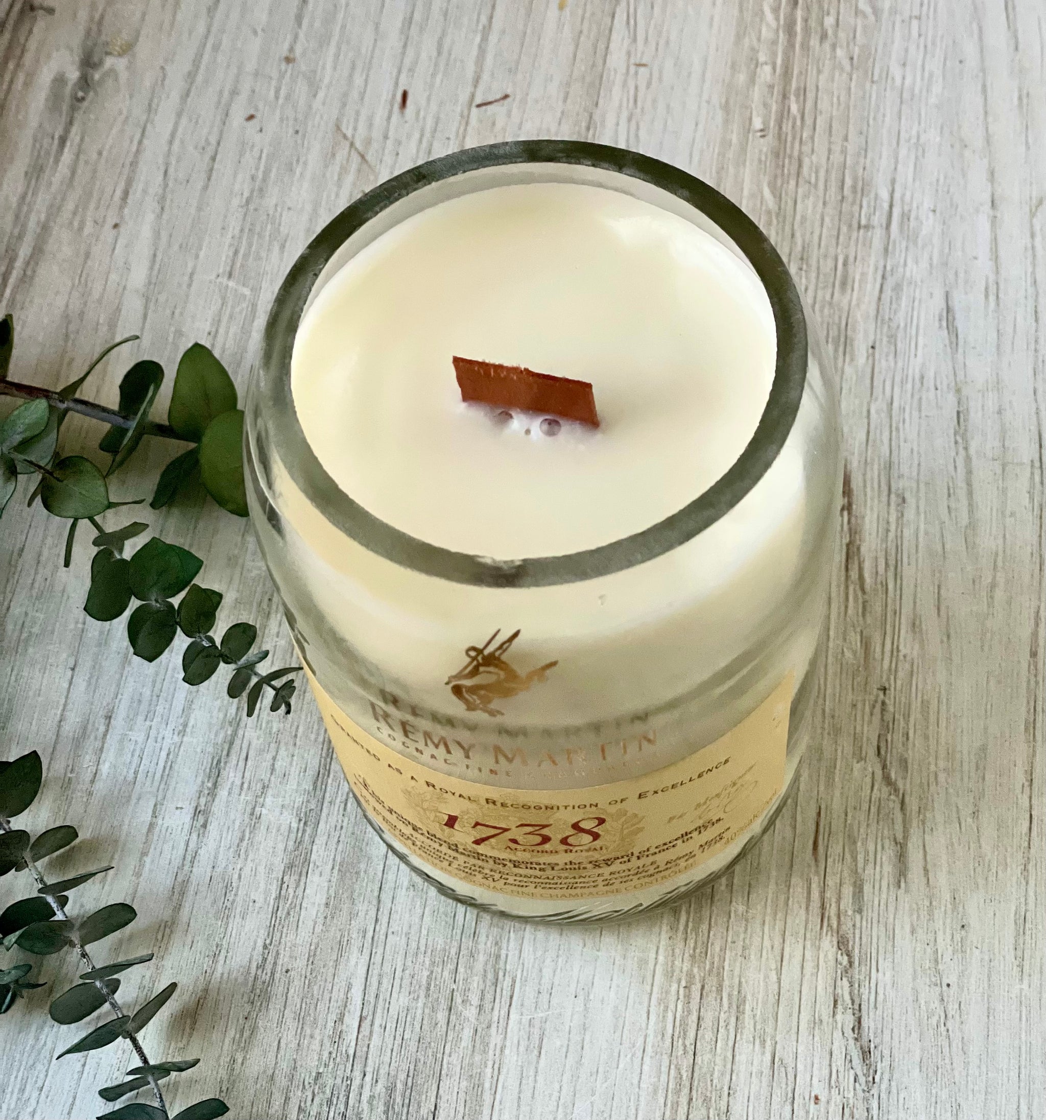 Cognac candle - Remy Martin 1738 bottle - “Sidecar” scent - Liquor