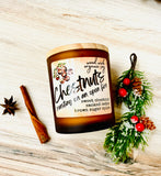 Christmas Candles - Organic soy wax -  cracking wood wicks - 10oz - 50 hours burn time