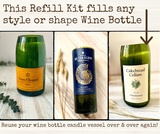 Wine Bottle / Wine Boat Refill Kit - WINE SCENTS - 16oz OR 22oz - Hemp Wicks