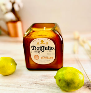 Tequila Candle - Don Julio reposado Bottle - Margarita Scent - DECONSTRUCTED CANDLES - organic soy wax