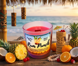 Rum Punch 10oz SOY Candle - Wood Wick - Frosted clear glass container with wood lid
