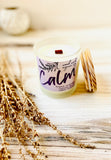 10oz SOY Candle- Calm Scent - Wood Wick - Lavender & Juniper