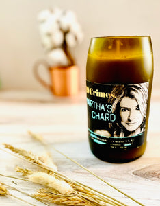 Chardonnay wine candle - Martha’s 19 crimes bottle