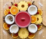 Rum Punch 10oz SOY Candle - Wood Wick - Frosted clear glass container with wood lid