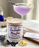 Lavender Gin 10oz SOY Candle - Wood Wick - Frosted clear glass container with wood lid