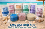 12oz Sand Wax Candle Kit - Ocean Blue Color - WAX + WICKS + FRAGRANCE OILS - Cocktail Scents