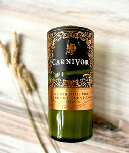 Cabernet wine bottle candle - Carnivor Cabernet bottle - organic soy wax - hemp wicks