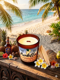 Painkiller 10oz SOY Candle - Wood Wick - Frosted Amber glass container with wood lid