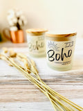 10oz SOY Candle- Boho Scent - Wood Wick - Bohemian Style Candle