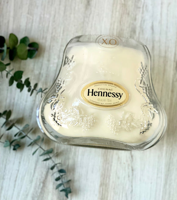 Cognac candle - Hennessy XO bottle - “Sidecar” scent - DECONSTRUCTED CANDLES - soy wax