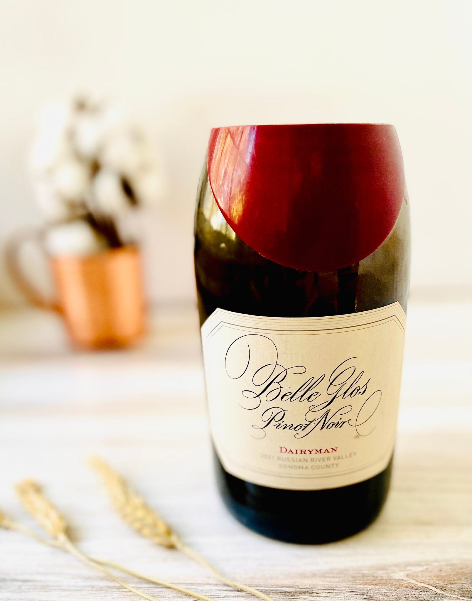 Pinot Noir Wine bottle Candle - Belle Glos Pinot noir bottle Pinot Noir Wine bottle Candle - Belle Glos Pinot noir bottle