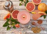 10oz SOY Candle - Grapefruit Crush Scent - Wood Wick - clear frosted glass votive w/ wood lid (Copy) (Copy)