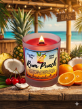 Rum Punch 10oz SOY Candle - Wood Wick - Frosted clear glass container with wood lid