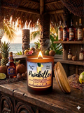 Painkiller 10oz SOY Candle - Wood Wick - Frosted Amber glass container with wood lid
