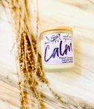 10oz SOY Candle- Calm Scent - Wood Wick - Lavender & Juniper