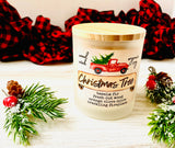 Christmas Candles - Organic soy wax -  cracking wood wicks - 10oz - 50 hours burn time