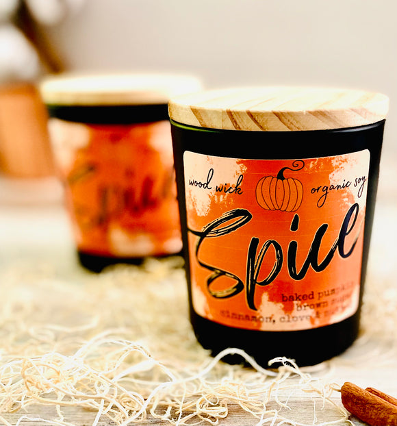 Seasonal Scents - Pumpkin Spice - Wood Wick - Frosted matte black container