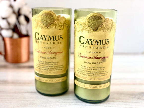 Luxury* Cabernet wine candle - caymus Cabernet bottle - Cabernet Scented - organic soy wax - hemp wicks