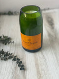 Champagne wine bottle candle - Veuve Cliquot Bottle - champagne scented