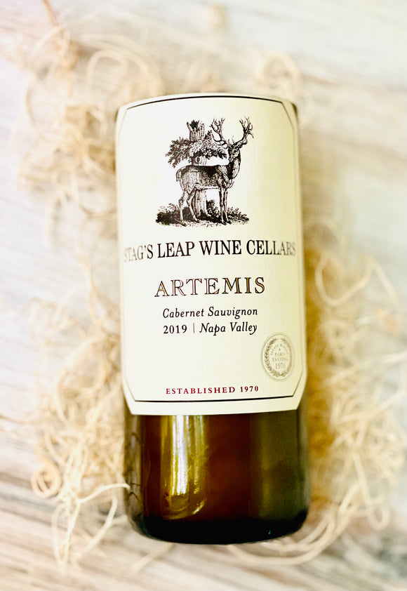 Cabernet Wine Bottle Candle - stag’s leap Artemis bottle  - DECONSTRUCTED CANDLES -  Soy Wax