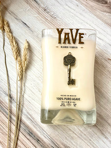 Tequila soy candle - Yave bottle - Margarita Scented - organic soy wax - hemp wick