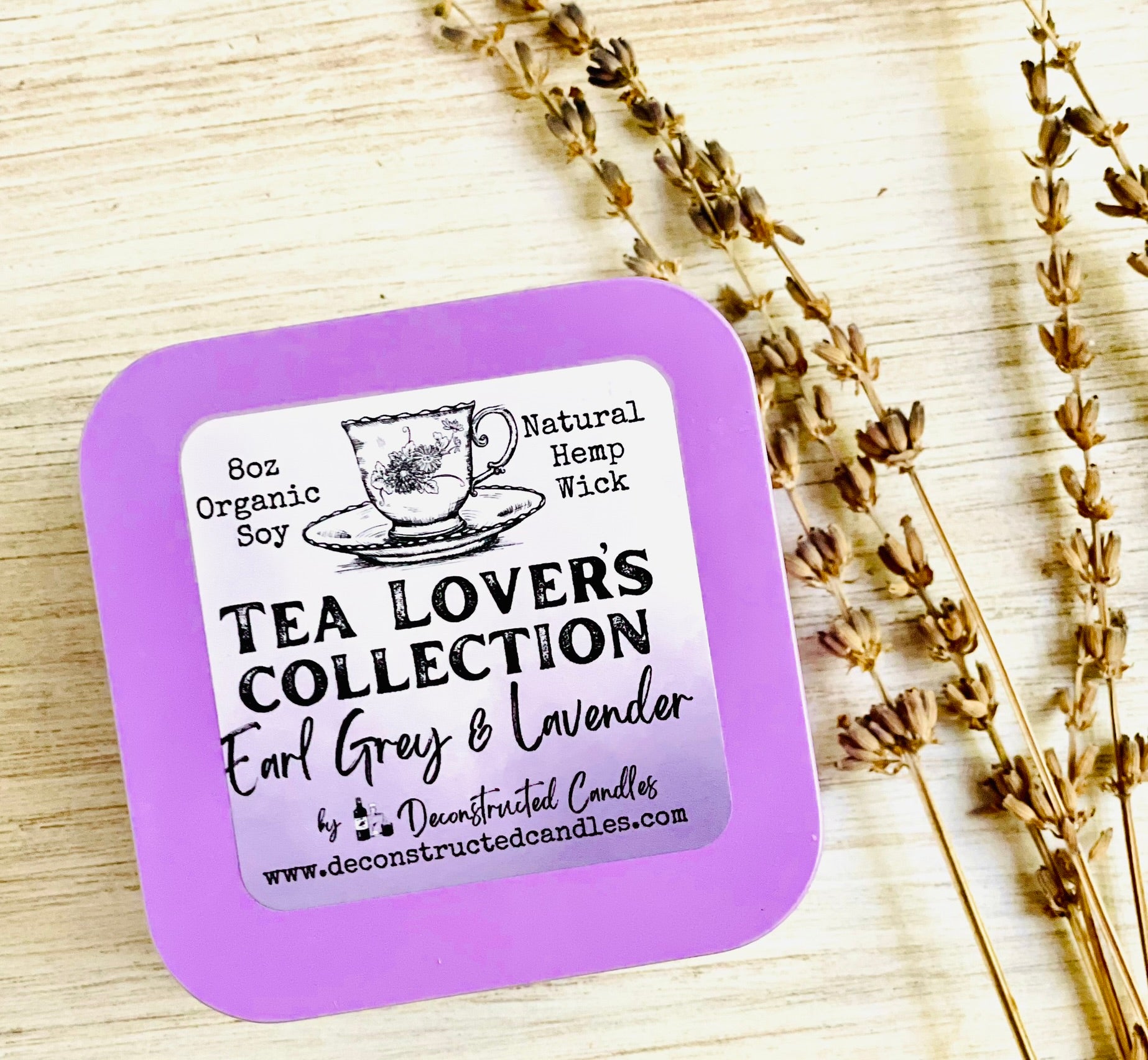 Tea Lover's Wooden Gift Box - Earl Grey & Lavender Scent Box - Lavende –  Deconstructed Candles
