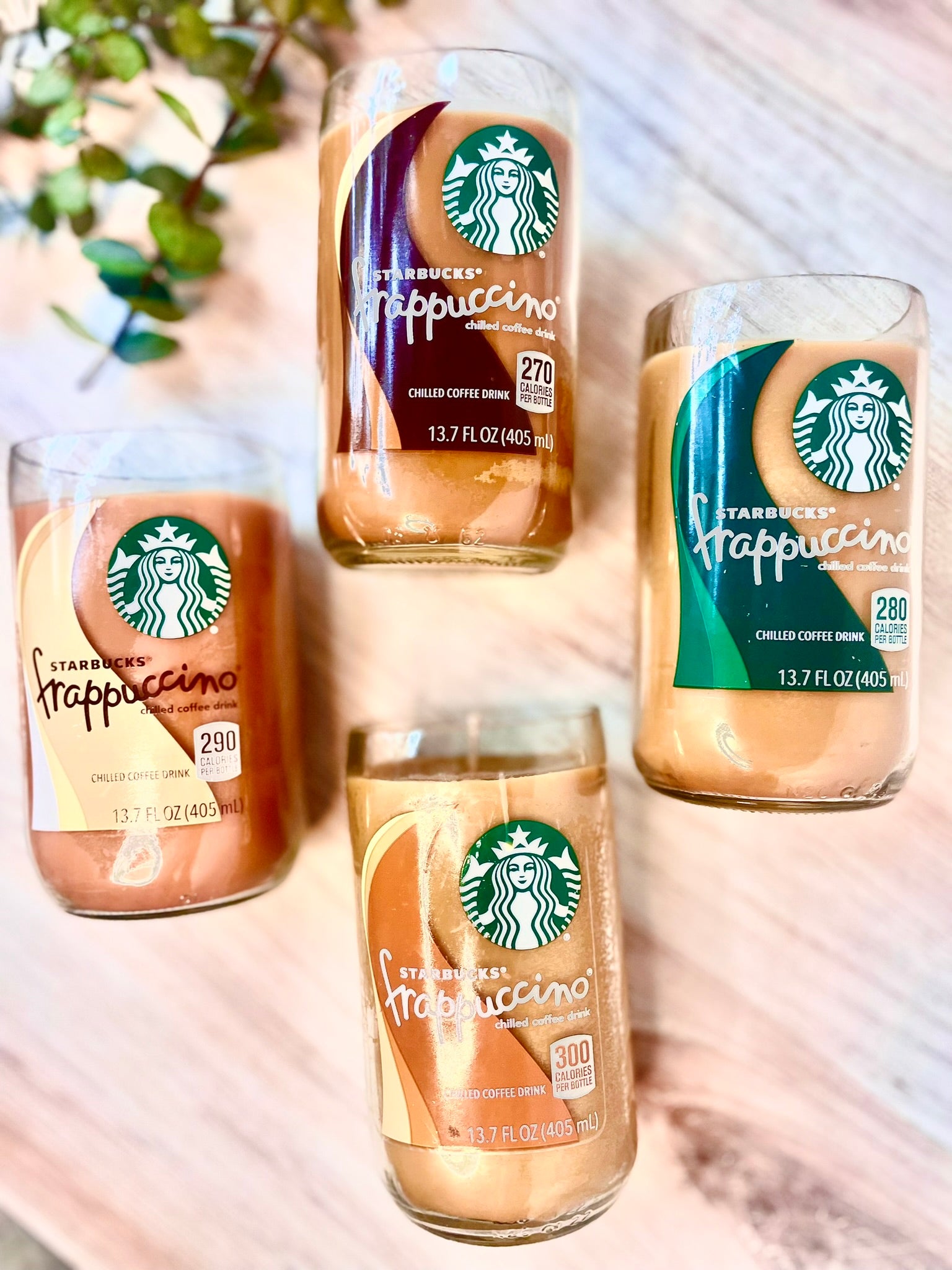 Coffee scented candle recycled Starbucks bottle Coffee Lover