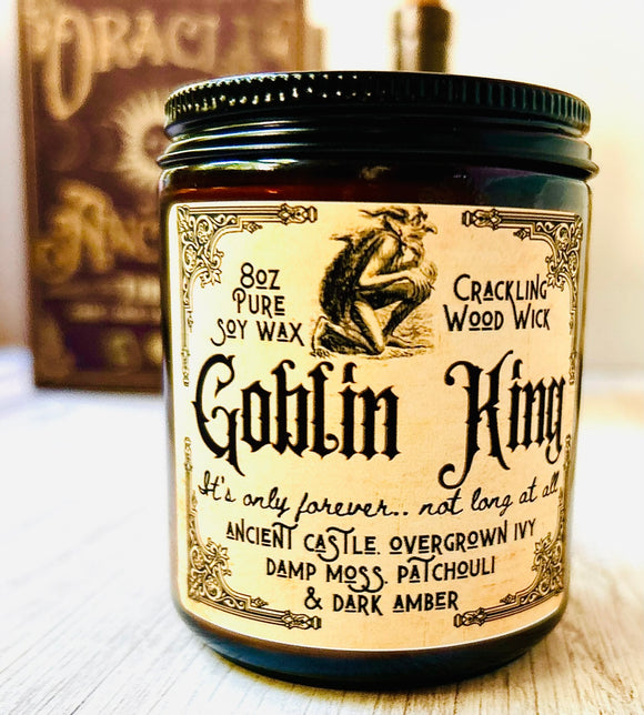 Halloween Candle Spooky Scents GOBLIN KING Crackling Wood Wick Soy Wax Seasonal Scents