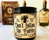 Don't Follow the Fairies Amber 8oz Crackling Wood Wick Soy Wax Choose your Scent