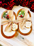 18oz Rustic Brown Wood Dough Bowl Candles - CHRISTMAS/HOLIDAY SCENTS - triple wood wicks - soy wax