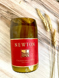 Chardonnay Wine Bottle candle -Newton chardonnay bottle - Organic soy wax - hemp wick