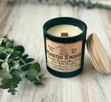 10oz SOY Candle - Roasted S’mores - Wood Wick - Black Matte Glass Container with wood lid