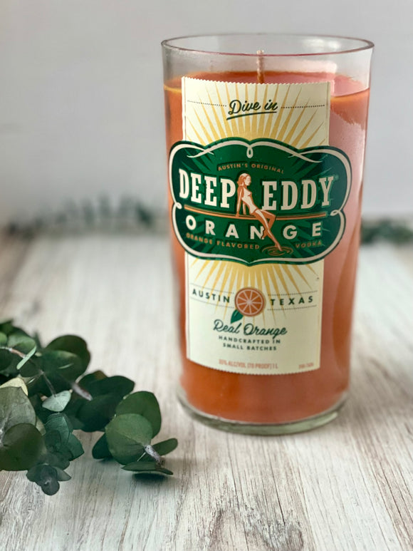 Orange Crush vodka candle - Fresh Lime Scent - Deep Eddy Orange Bottle - soy wax