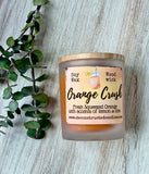 10oz SOY Candle - Orange Crush Scent - Wood Wick - clear frosted glass votive w/ wood lid (Copy)