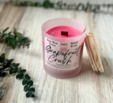 10oz SOY Candle - Grapefruit Crush Scent - Wood Wick - clear frosted glass votive w/ wood lid (Copy) (Copy)