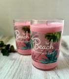 Beach by Whispering Angel French Rose wine candle -soy wax -natural cotton wick