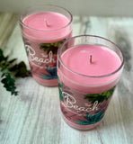 Beach by Whispering Angel French Rose wine candle -soy wax -natural cotton wick