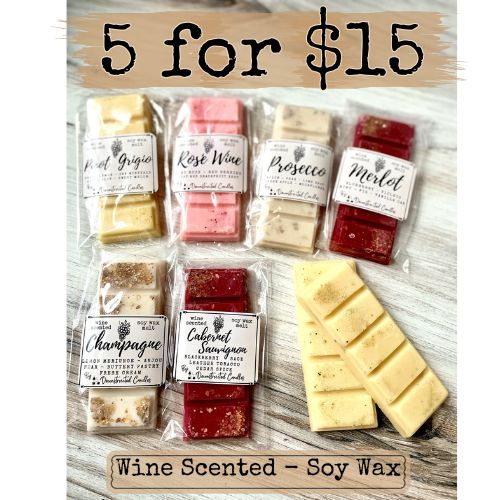 5 for $15 Deal - Wine Scented Wax Melts - soy wax blend - DECONSTRUCTED CANDLES