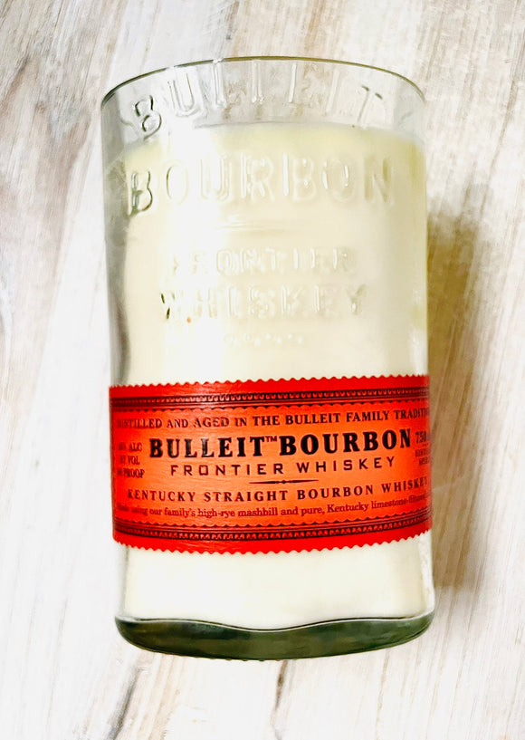Bourbon Candle - Bulleit Bottle - old fashioned scent -  liquor bottle candle
