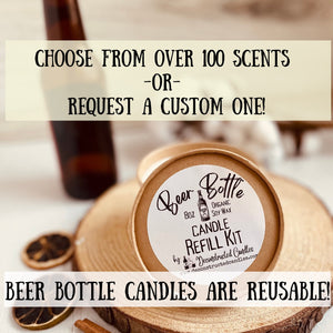Beer candles - Blue Moon  bottle - soy wax - hemp wicks - DECONSTRUCTED CANDLES
