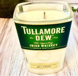 Irish whiskey Candle - Tullamore DEW label - Irish coffee scented - Liquor Bottle Candle - organic soy wax