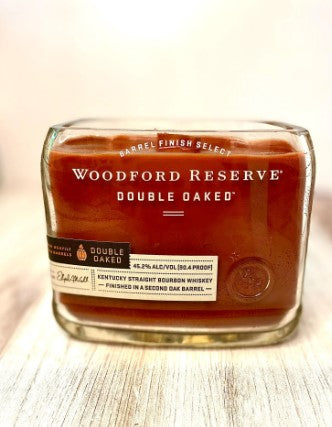 Bourbon candle - woodford Double Oaked label - old fashioned scented - liquor bottle candle - soy wax