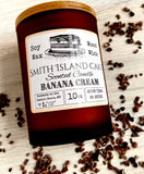 10oz SOY Candle - Smith Island Cake Candles - Wood Wick - amber frosted glass with wood lid