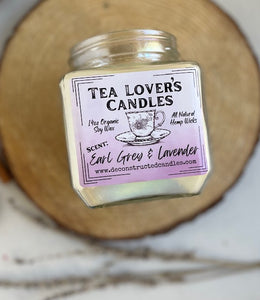 Tea Lover's 16oz Soy Candle - Choose from over 20 custom tea scents - Organic Soy Wax - Hemp Wick